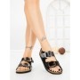 Sandale Dama cu Talpa Joasa LH775 BLACK | CINK ME