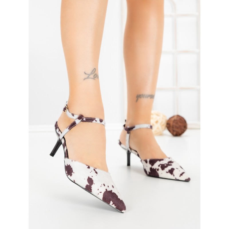 Sandale Dama cu Toc Subtire LE129-8 BLACK COW | CINK ME