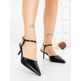 Sandale Dama cu Toc Subtire LE129-8 BLACK | CINK ME