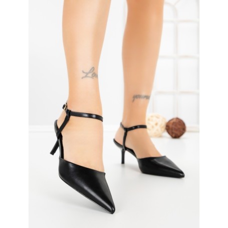 Sandale Dama cu Toc Subtire LE129-8 BLACK | CINK ME