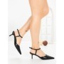 Sandale Dama cu Toc Subtire LE129-8 BLACK | CINK ME
