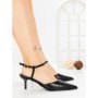 Sandale Dama cu Toc Subtire LE129-8 BLACK | CINK ME