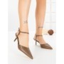 Sandale Dama cu Toc Subtire LE129-8 BROWN | CINK ME