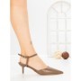 Sandale Dama cu Toc Subtire LE129-8 BROWN | CINK ME