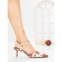 Sandale Dama cu Toc Subtire LE129-8 CAMEL COW | CINK ME
