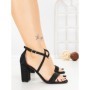 Sandale Dama cu Toc Gros 1-217 BLACK | VIVIRICH