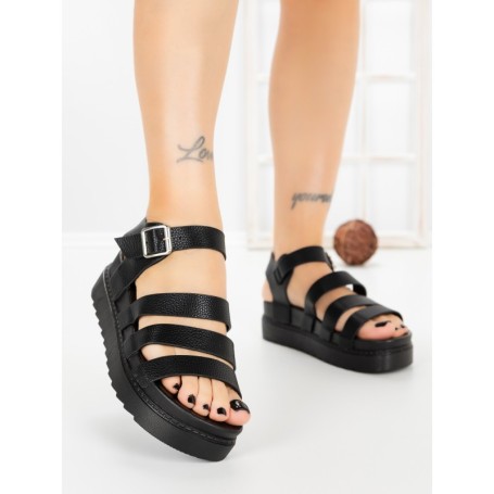 Sandale Dama cu Platforma 98-142 BLACK | VIVIRICH