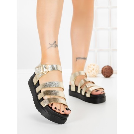 Sandale Dama cu Platforma 98-142 GOLD | VIVIRICH