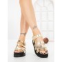 Sandale Dama cu Platforma 98-142 GOLD | VIVIRICH