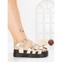 Sandale Dama cu Platforma 98-142 GOLD | VIVIRICH
