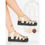 Sandale Dama cu Platforma 98-142 GOLD | VIVIRICH