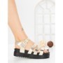 Sandale Dama cu Platforma 98-142 GOLD | VIVIRICH