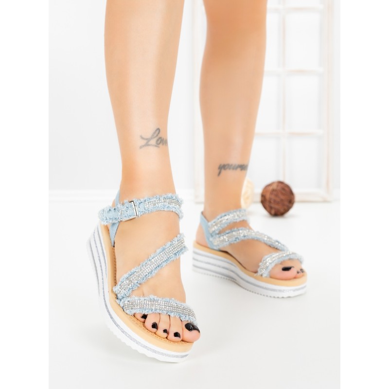 Sandale Dama cu Platforma 98-252 BLUE | VIVIRICH