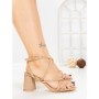 Sandale Dama cu Toc Gros V7-86 KHAKI | VIVIRICH
