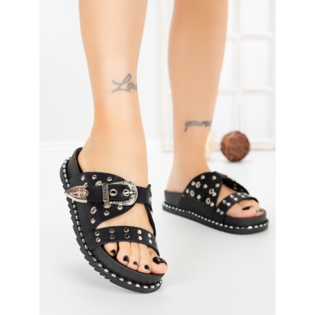 Papuci Dama cu Talpa Joasa 98-20 BLACK | VIVIRICH