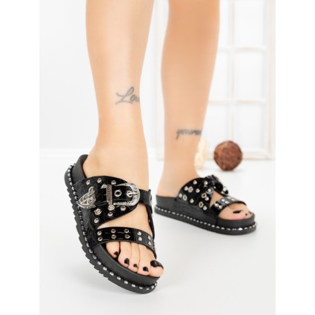 Papuci Dama cu Talpa Joasa 98-19 BLACK | VIVIRICH