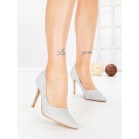 Pantofi Stiletto 66-1 SILVER | VIVIRICH