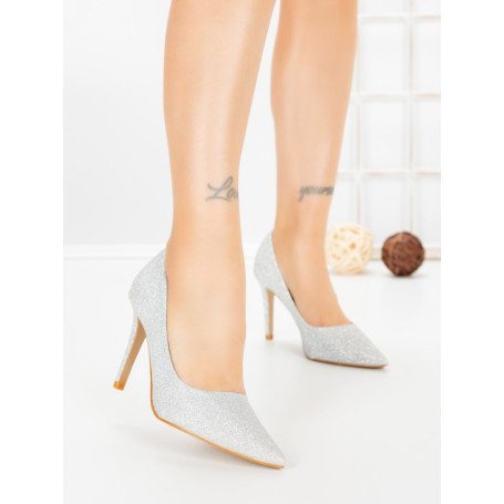 Pantofi Stiletto 66-1 SILVER | VIVIRICH