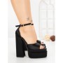Sandale Dama cu Toc Gros si Platforma TOT-139 BLACK | L.DAY