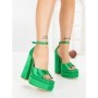 Sandale Dama cu Toc Gros si Platforma TOT-139 GREEN | L.DAY