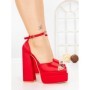Sandale Dama cu Toc Gros si Platforma TOT-139 RED | L.DAY