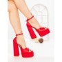 Sandale Dama cu Toc Gros si Platforma TOT-139 RED | L.DAY