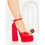 Sandale Dama cu Toc Gros si Platforma TOT-139 RED | L.DAY