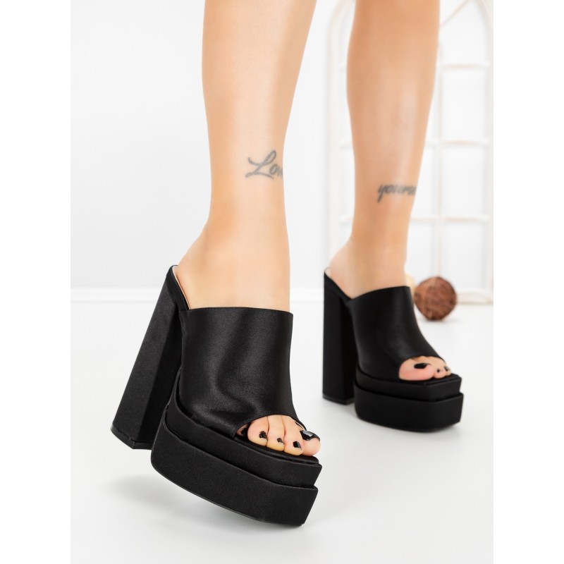Papuci Dama cu Toc TOT-137 BLACK | L.DAY