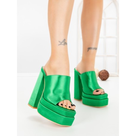 Papuci Dama cu Toc TOT-137 GREEN | L.DAY