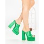 Papuci Dama cu Toc TOT-137 GREEN | L.DAY