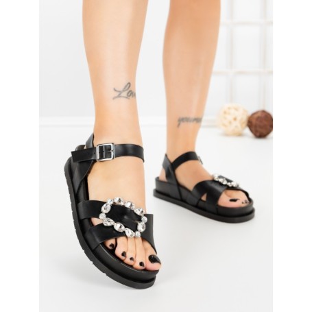 Sandale Dama cu Talpa Joasa F52 BLACK | L.DAY