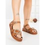 Sandale Dama cu Talpa Joasa F52 BROWN | L.DAY