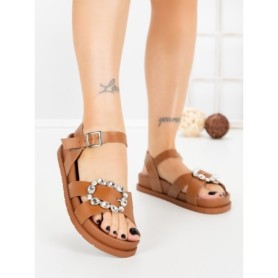 Sandale Dama cu Talpa Joasa F52 BROWN | L.DAY