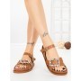 Sandale Dama cu Talpa Joasa F52 BROWN | L.DAY