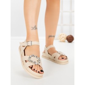 Sandale Dama cu Talpa Joasa F52 BEIGE | L.DAY