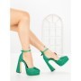 Pantofi cu Toc gros si Platforma LD-1167 GREEN | L.DAY
