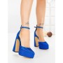 Pantofi cu Toc gros si Platforma LD-1167 ROYAL BLUE | L.DAY