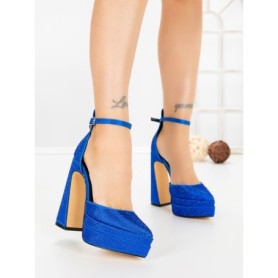 Pantofi cu Toc gros si Platforma LD-1167 ROYAL BLUE | L.DAY