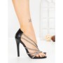 Sandale Dama cu Toc Subtire TOT-157 BLACK | L.DAY