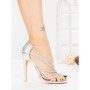 Sandale Dama cu Toc Subtire TOT-157 SILVER | L.DAY