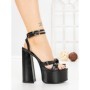 Sandale Dama cu Toc Gros si Platforma TOT-132 BLACK | L.DAY