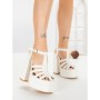 Sandale Dama cu Toc Gros si Platforma TOT-138 WHITE | L.DAY