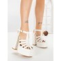 Sandale Dama cu Toc Gros si Platforma TOT-138 WHITE | L.DAY