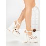 Sandale Dama cu Toc Gros si Platforma TOT-138 WHITE | L.DAY