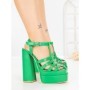 Sandale Dama cu Toc Gros si Platforma TOT-138 GREEN | L.DAY