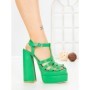 Sandale Dama cu Toc Gros si Platforma TOT-138 GREEN | L.DAY