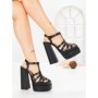 Sandale Dama cu Toc Gros si Platforma TOT-138 BLACK | L.DAY