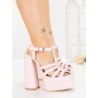 Sandale Dama cu Toc Gros si Platforma TOT-138 PINK | L.DAY
