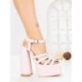 Sandale Dama cu Toc Gros si Platforma TOT-138 PINK | L.DAY