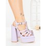 Sandale Dama cu Toc Gros si Platforma TOT-138 PURPLE | L.DAY